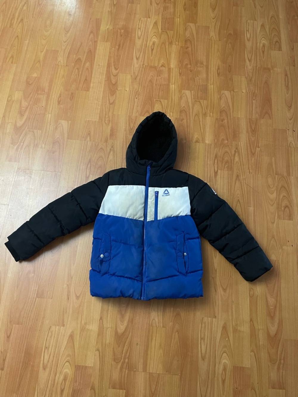 Boys Reebok Black, Blue, White Colorblock Jacket with Logo